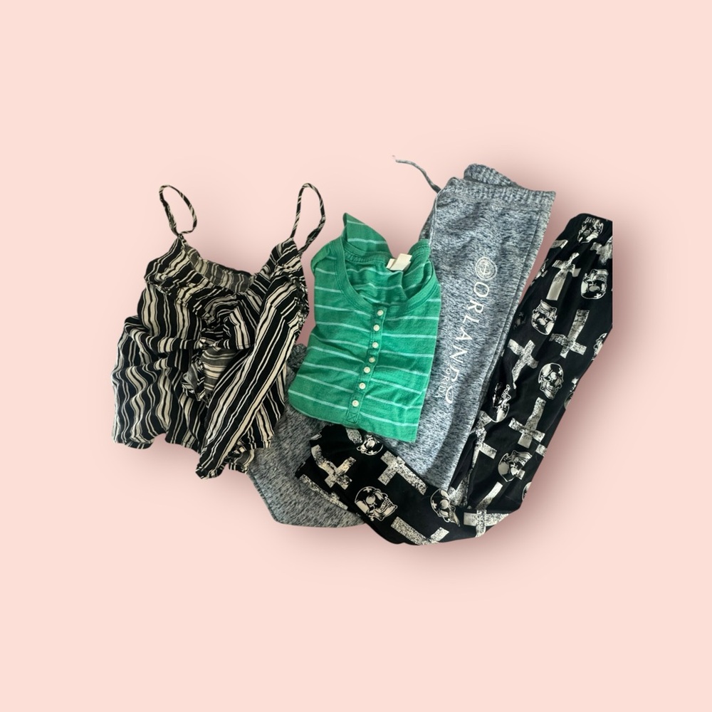 Striped Tank Top and Green Polo Shirt Bundle